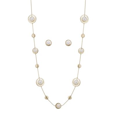 Designer pearl and circle jewellery set